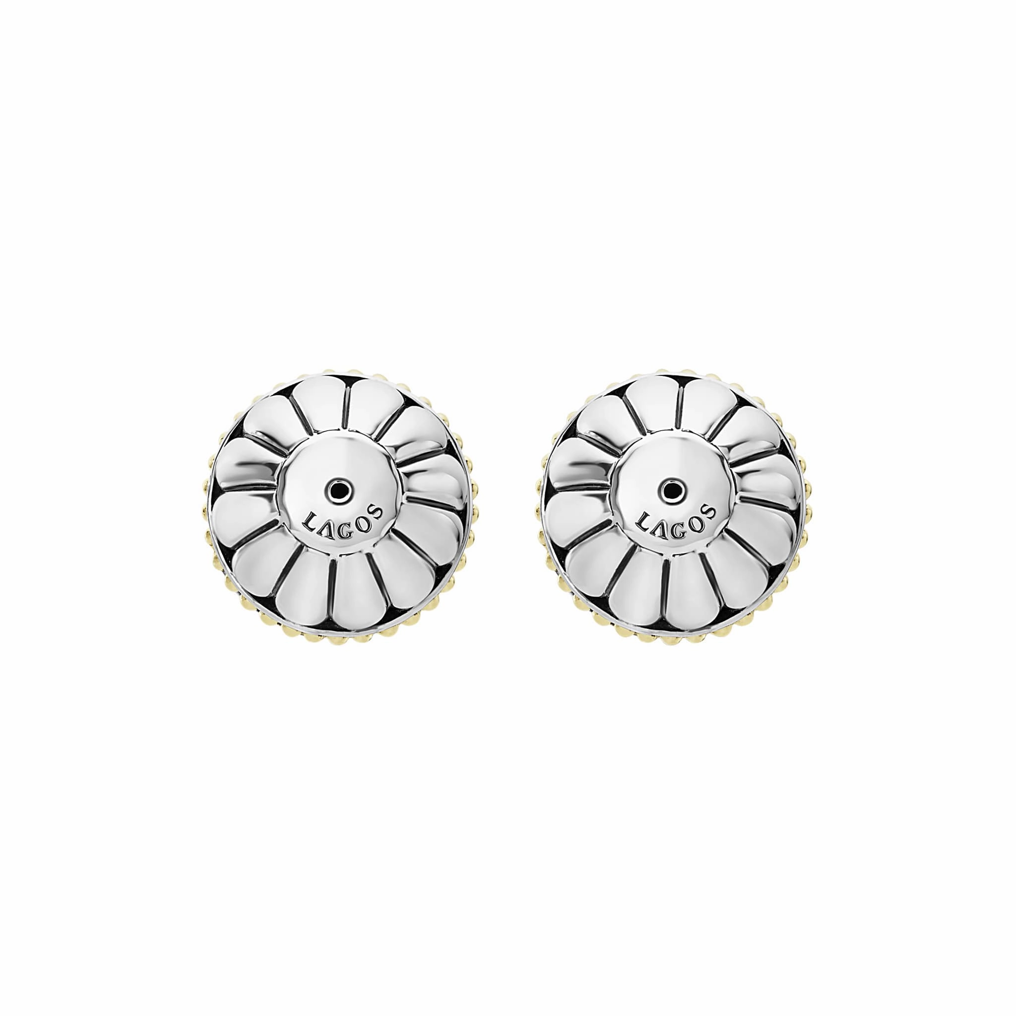 Signature Caviar Two-Tone Fluted Earring Backs