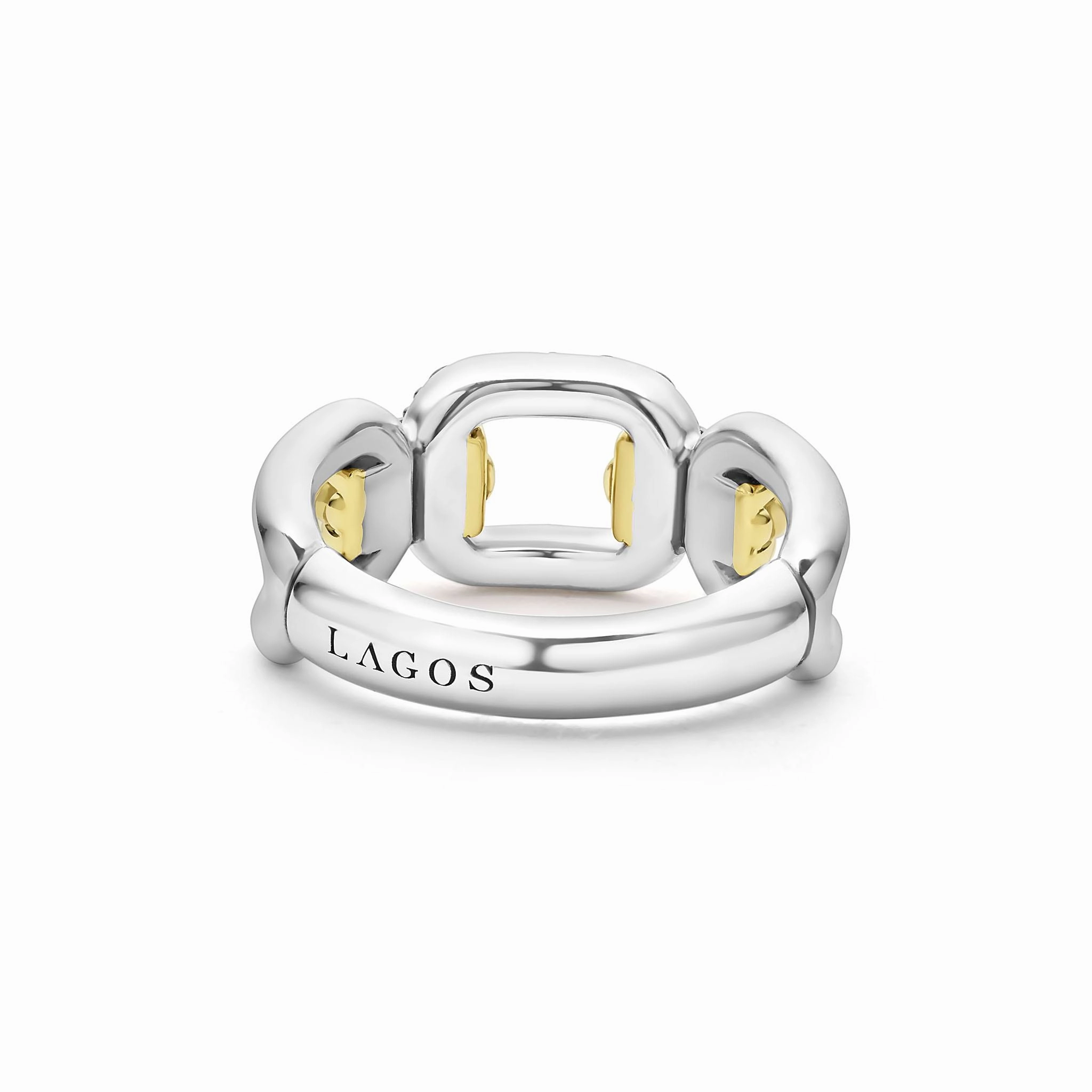 Signature Caviar Two-Tone Link Diamond Ring