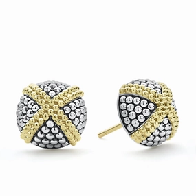 Signature Caviar Two-Tone X Caviar Stud Earrings