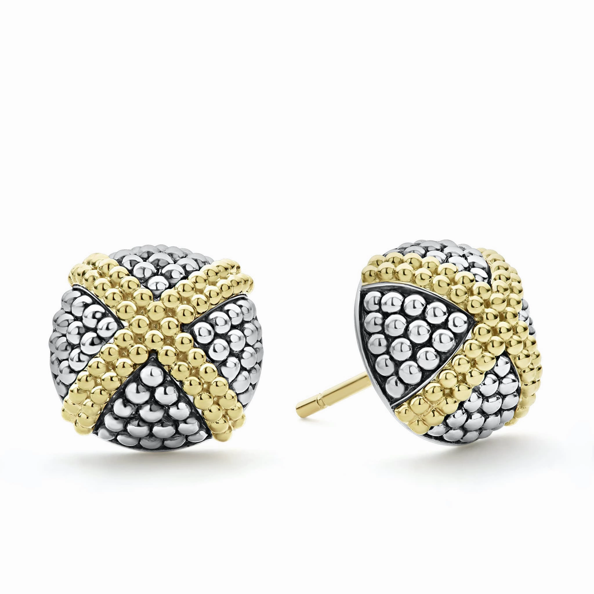 Signature Caviar Two-Tone X Caviar Stud Earrings