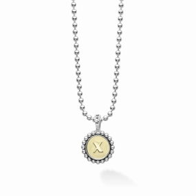 Signature Caviar X Initial Charm Necklace
