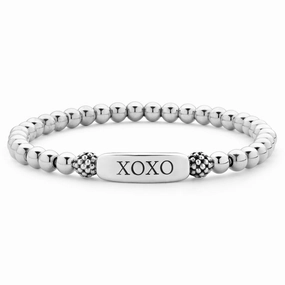 Signature Caviar XOXO Stretch Bead Bracelet