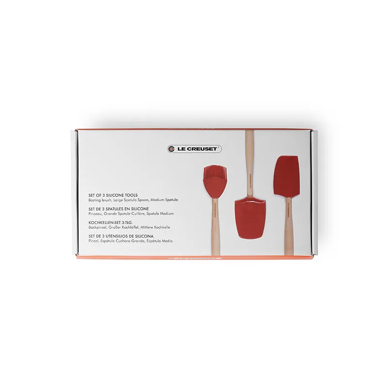 Silicone Utensil Tools, Set of 3, Cerise