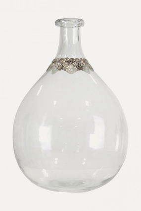 Silver Embellished Glass Vase | Vical Home Birgit Vase,Glass Vase