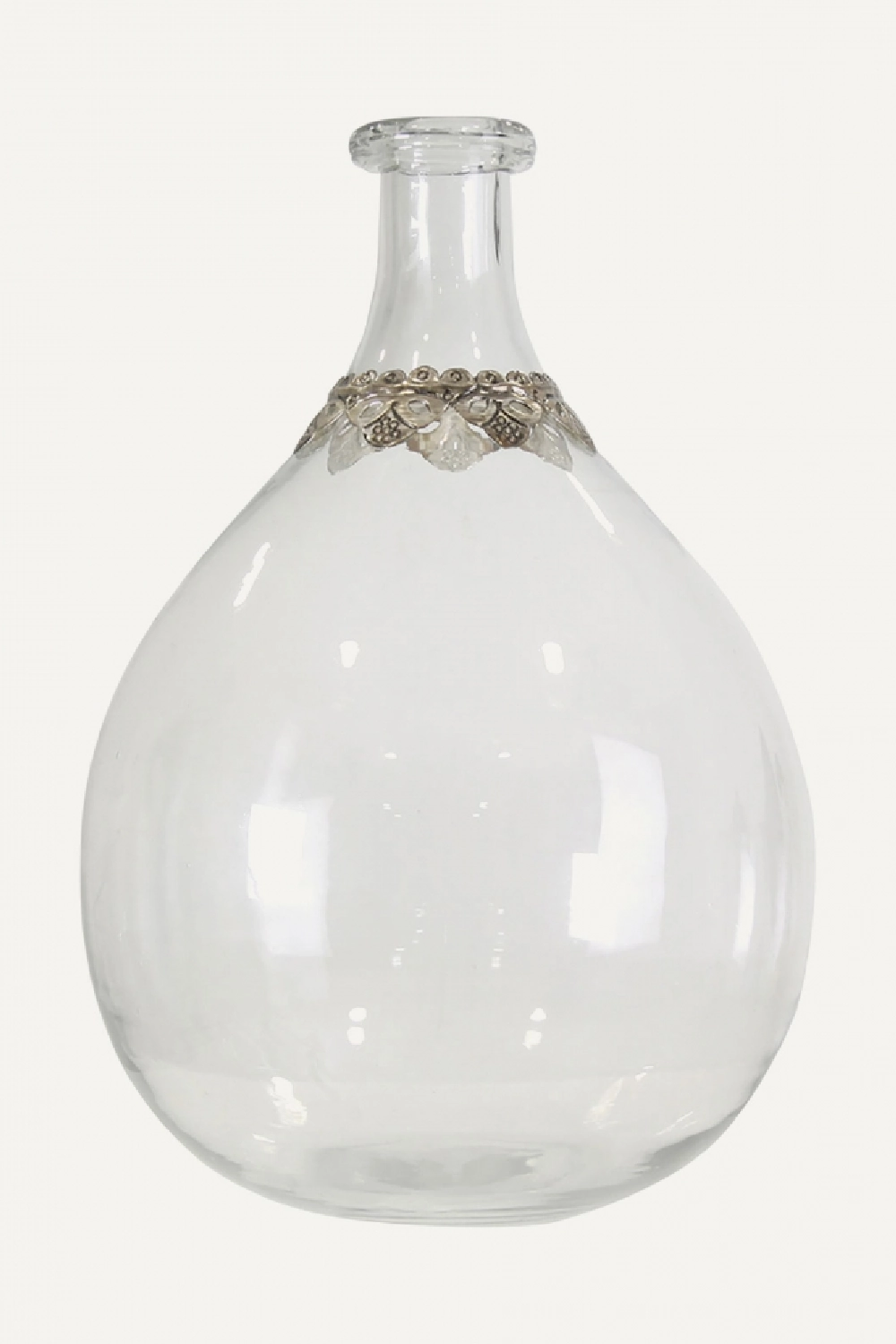 Silver Embellished Glass Vase | Vical Home Birgit Vase,Glass Vase