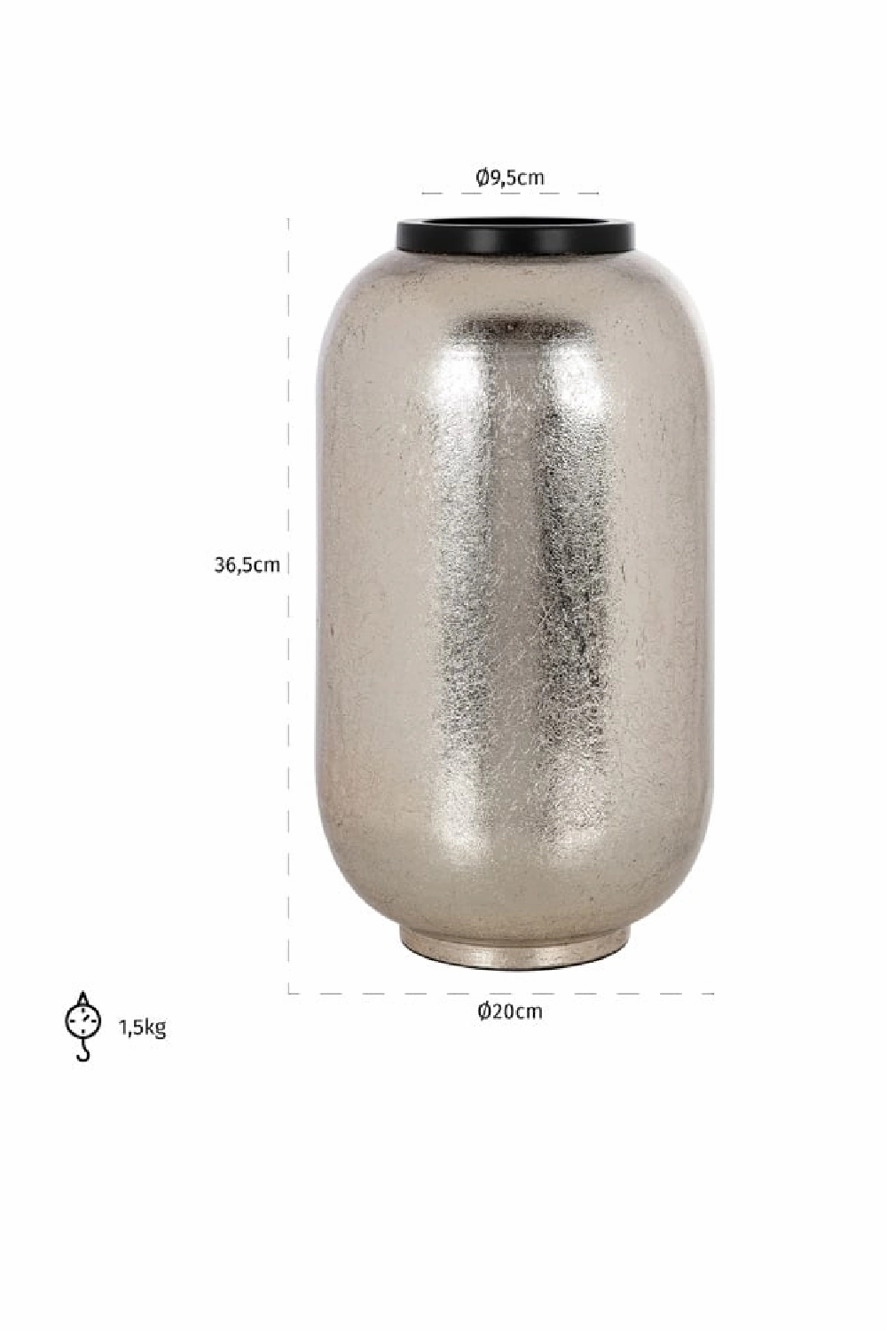 Silver Iron Vase L | OROA Vesna