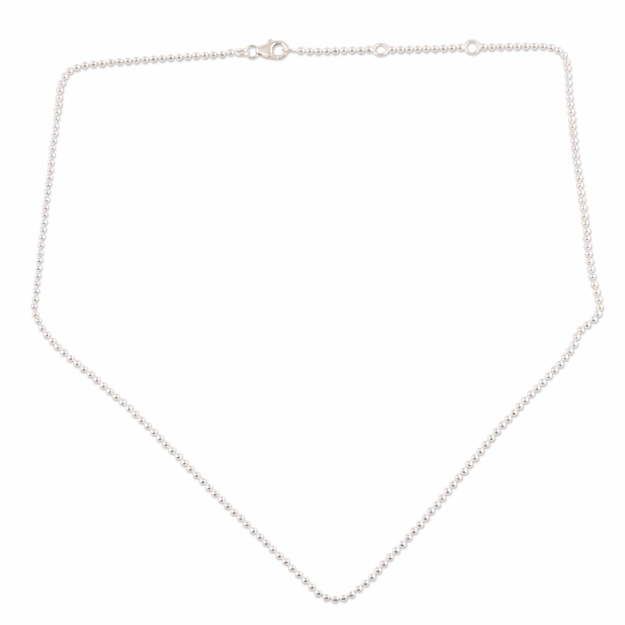 Simple Appeal Sterling Silver Ball Chain Necklace from India
