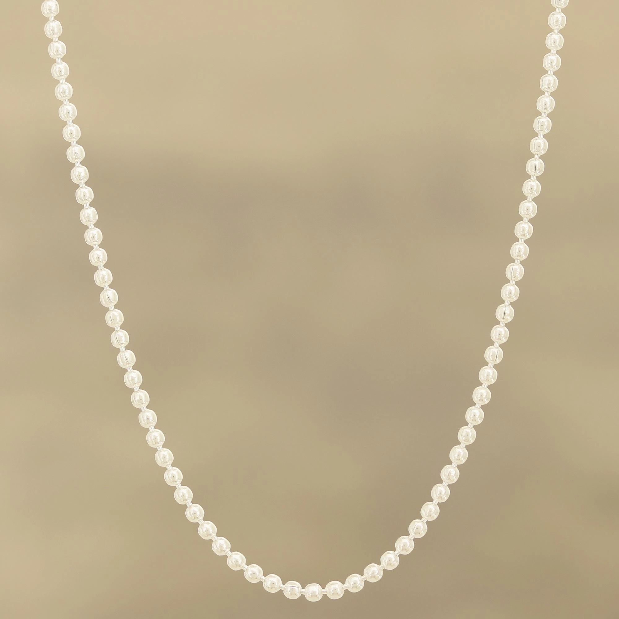 Simple Appeal Sterling Silver Ball Chain Necklace from India