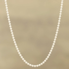 Simple Appeal Sterling Silver Ball Chain Necklace from India
