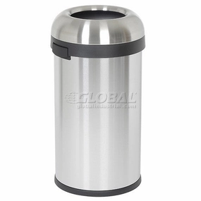 simplehuman Bullet Open Top Can - 16 Gallon Brushed SS