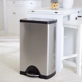 simplehuman Rectangle Step Trash Can-Brushed Stainless Steel