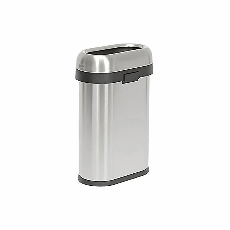 simplehuman Slim Oval Open Top Can - 13 Gallon Brushed SS