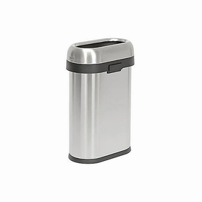 simplehuman Slim Oval Open Top Can - 13 Gallon Brushed SS