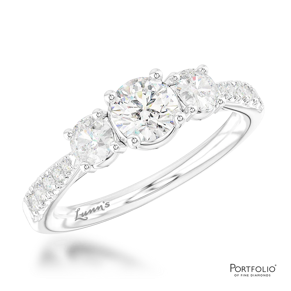 Skye Classic Three Stone 0.30ct F SI1 Diamond Platinum Ring