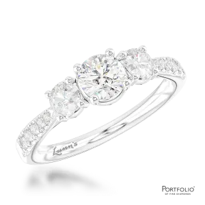 Skye Classic Three Stone 0.30ct F SI1 Diamond Platinum Ring