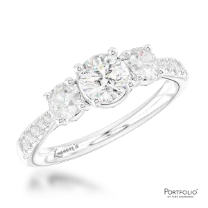 Skye Classic Three Stone 0.50ct F SI1 Diamond Platinum Ring