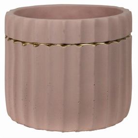 Skylar Cachepot, Cement, Clay & Gold Vase,Ceramic Vase