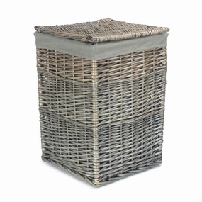 Small Square Laundry Basket with Grey Sage Lining laundry organizer,dirty clothes basket,plastic laundry basket