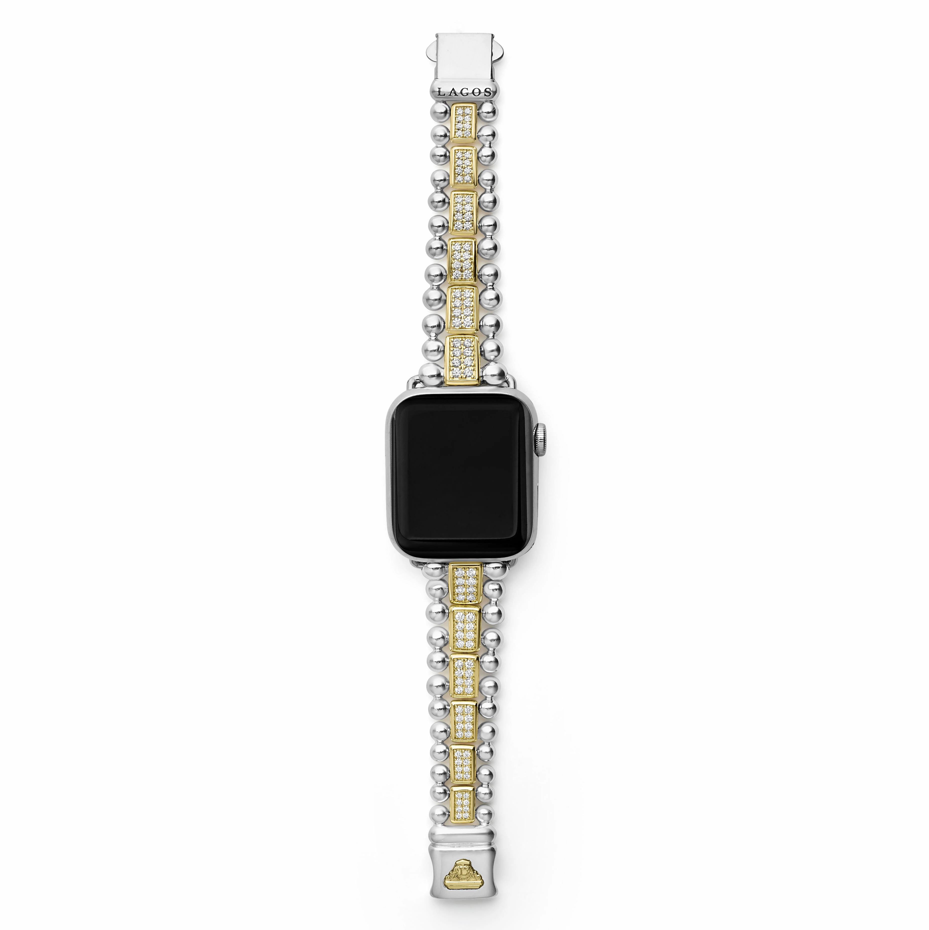 Smart Caviar 18K Gold and Sterling Silver Full Diamond Watch Bracelet-38-45mm