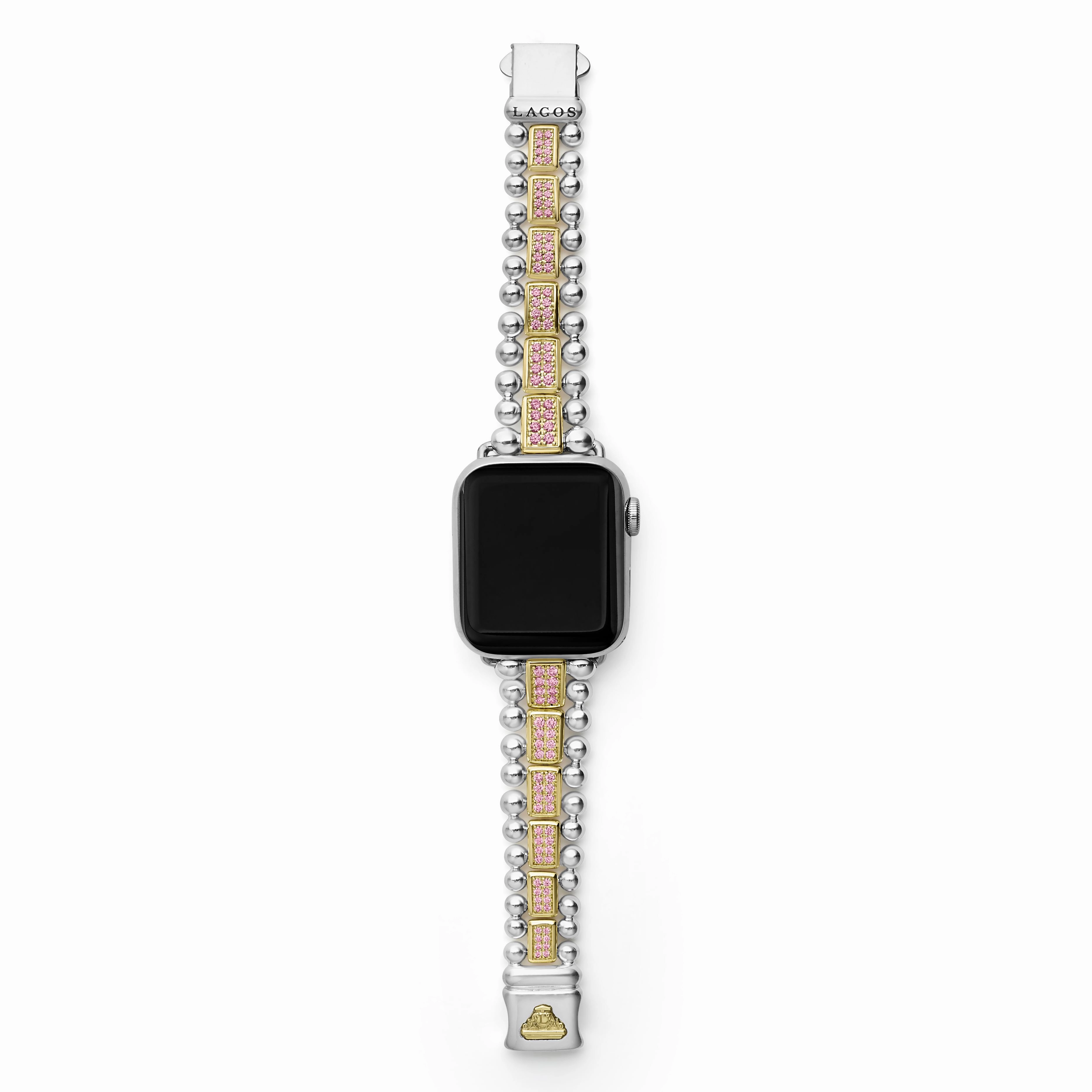 Smart Caviar 18K Gold and Sterling Silver Pink Sapphire Watch Bracelet-38-45mm