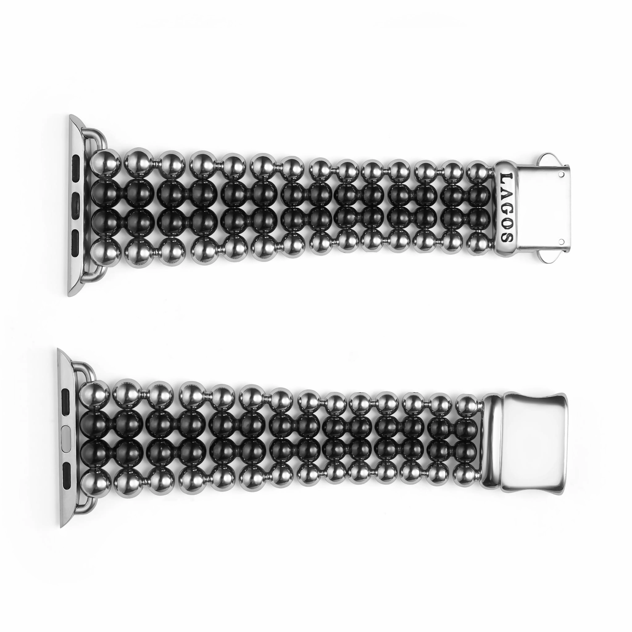 Smart Caviar Black Ceramic and Stainless Steel Infinite Watch Bracelet-42-49mm