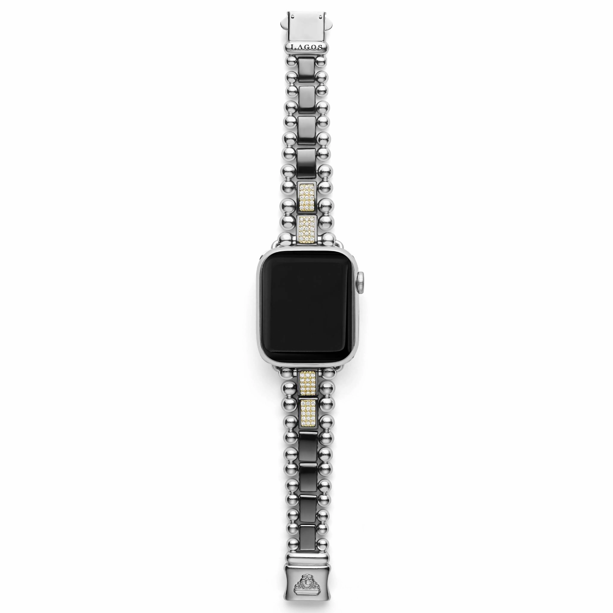 Smart Caviar Black Ceramic Half Diamond Watch Bracelet-38-45mm