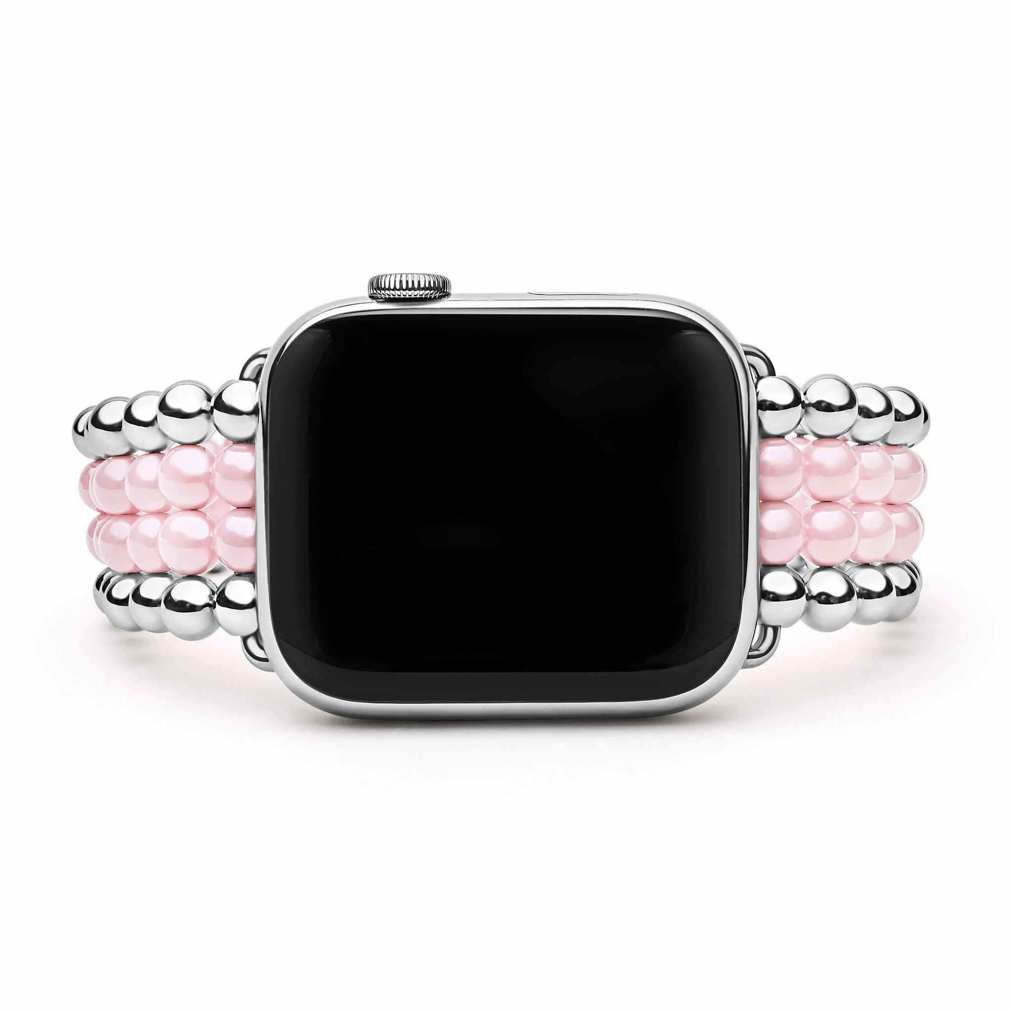 Smart Caviar Pink Ceramic and Stainless Steel Infinite Watch Bracelet-42-49mm