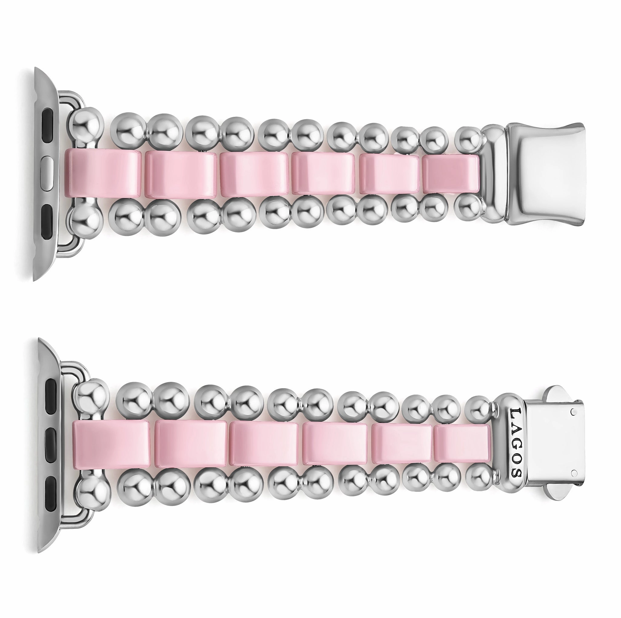 Smart Caviar Pink Ceramic and Stainless Steel Watch Bracelet-38-45mm