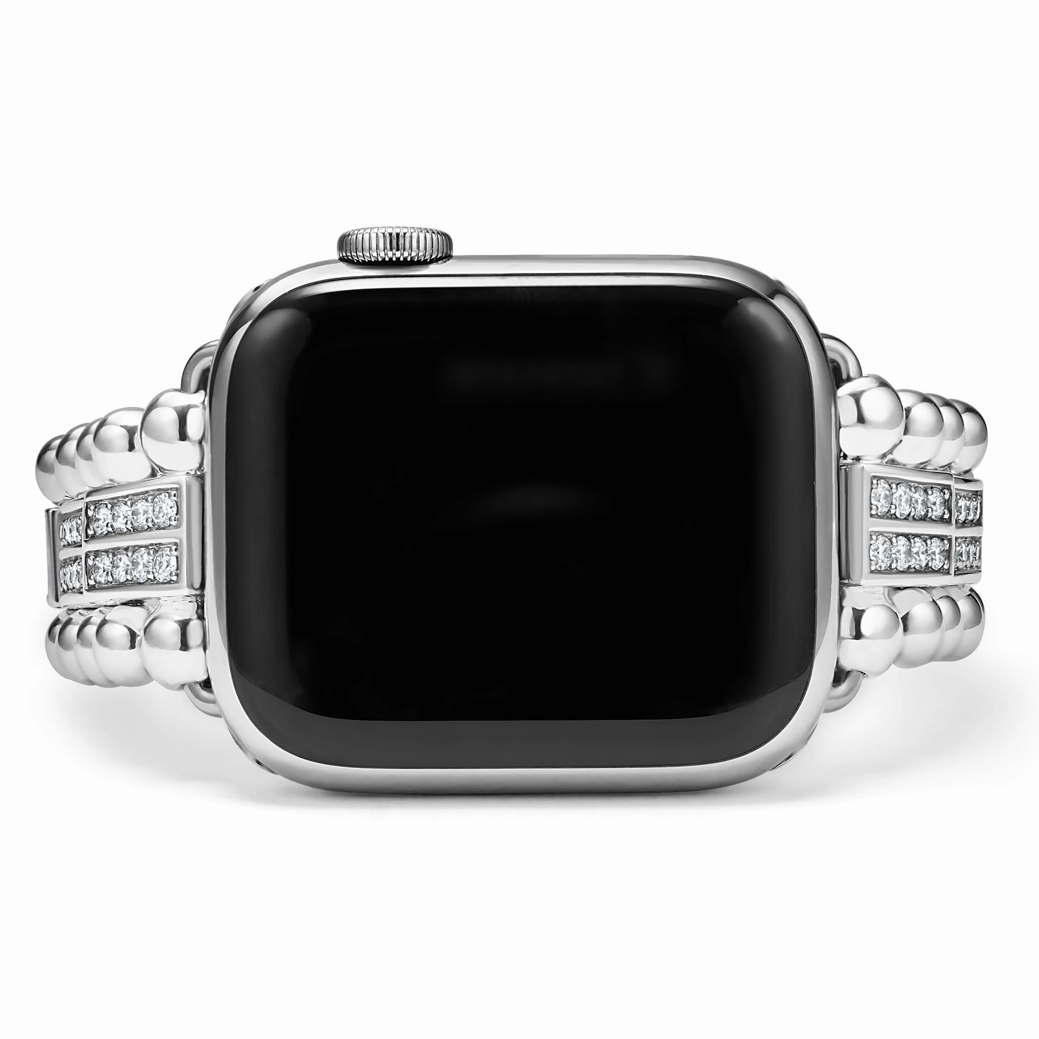 Smart Caviar Sterling Silver Two-Row Diamond Watch Bracelet - 38-45mm