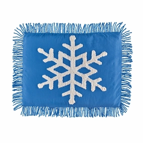 Snowflake Patch Textured Seasonal Blue Pillow Sham pillowcases,cotton pillow covers,bed linen