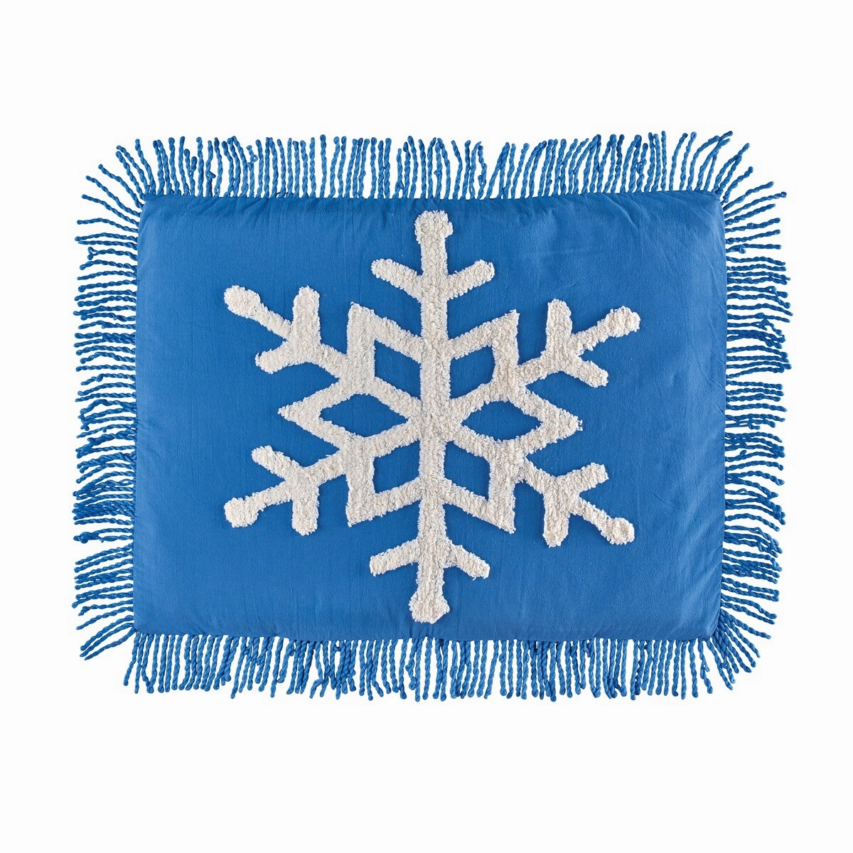 Snowflake Patch Textured Seasonal Blue Pillow Sham pillowcases,cotton pillow covers,bed linen