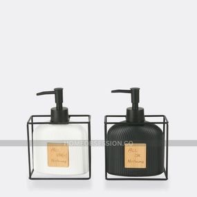 Soap Dispenser With Metal Cage Shower Curtain,Waterproof Curtain