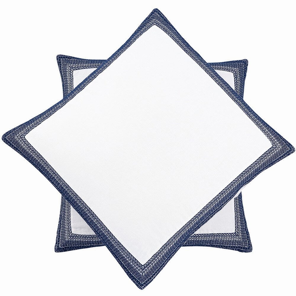 Sofia Embroidered Belgian Linen Euro Shams (Set of 2)