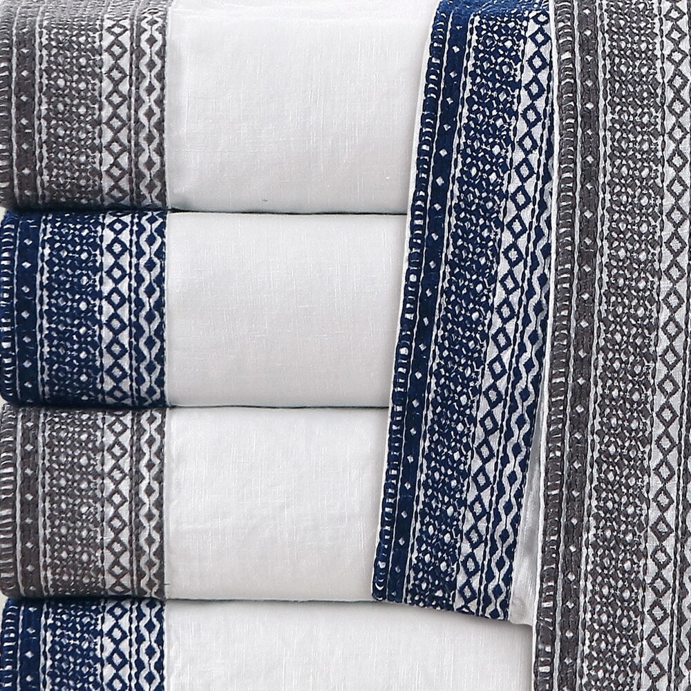 Sofia Embroidered Belgian Linen Euro Shams (Set of 2) pillowcases,cotton pillow covers,bed linen
