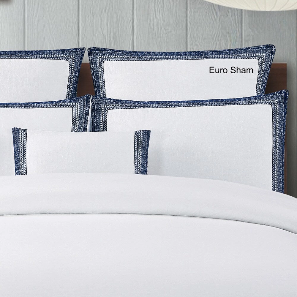 Sofia Embroidered Belgian Linen Euro Shams (Set of 2)
