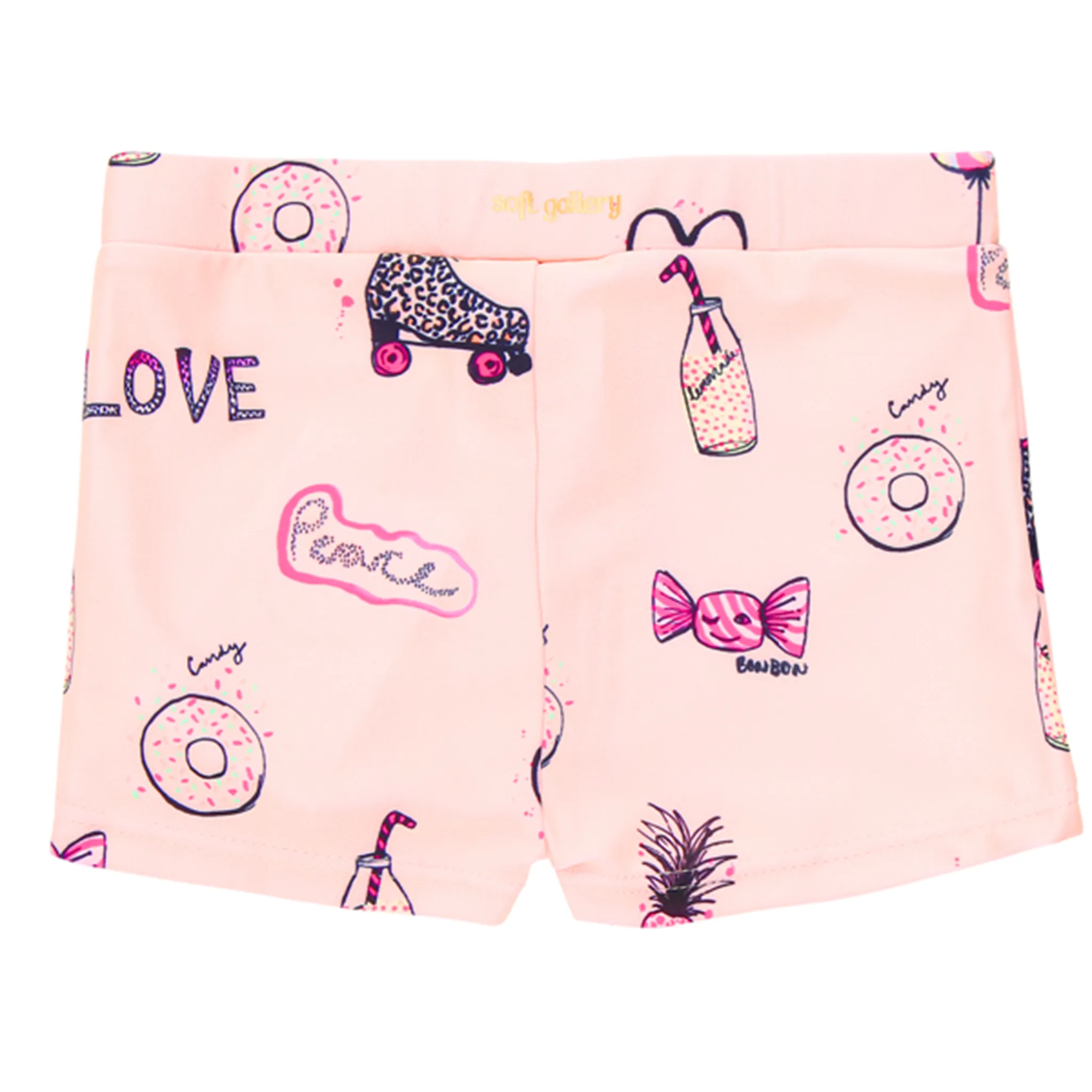 Soft Gallery Pamela Swim Shorts Rose Cloud AOP Candy