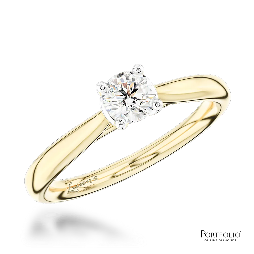 Solitaire 0.21ct F VS Diamond Yellow Gold/Platinum Ring