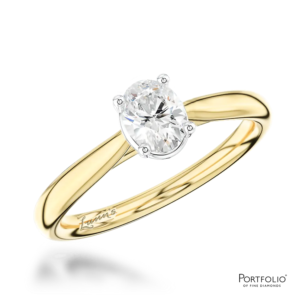Solitaire 0.40ct D VS2 Diamond Yellow Gold/Platinum Ring