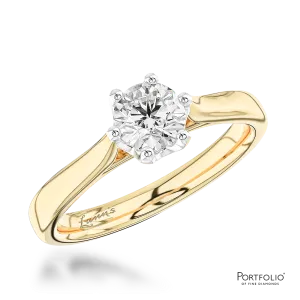 Solitaire 0.40ct G SI1 Diamond Platinum/Yellow Ring
