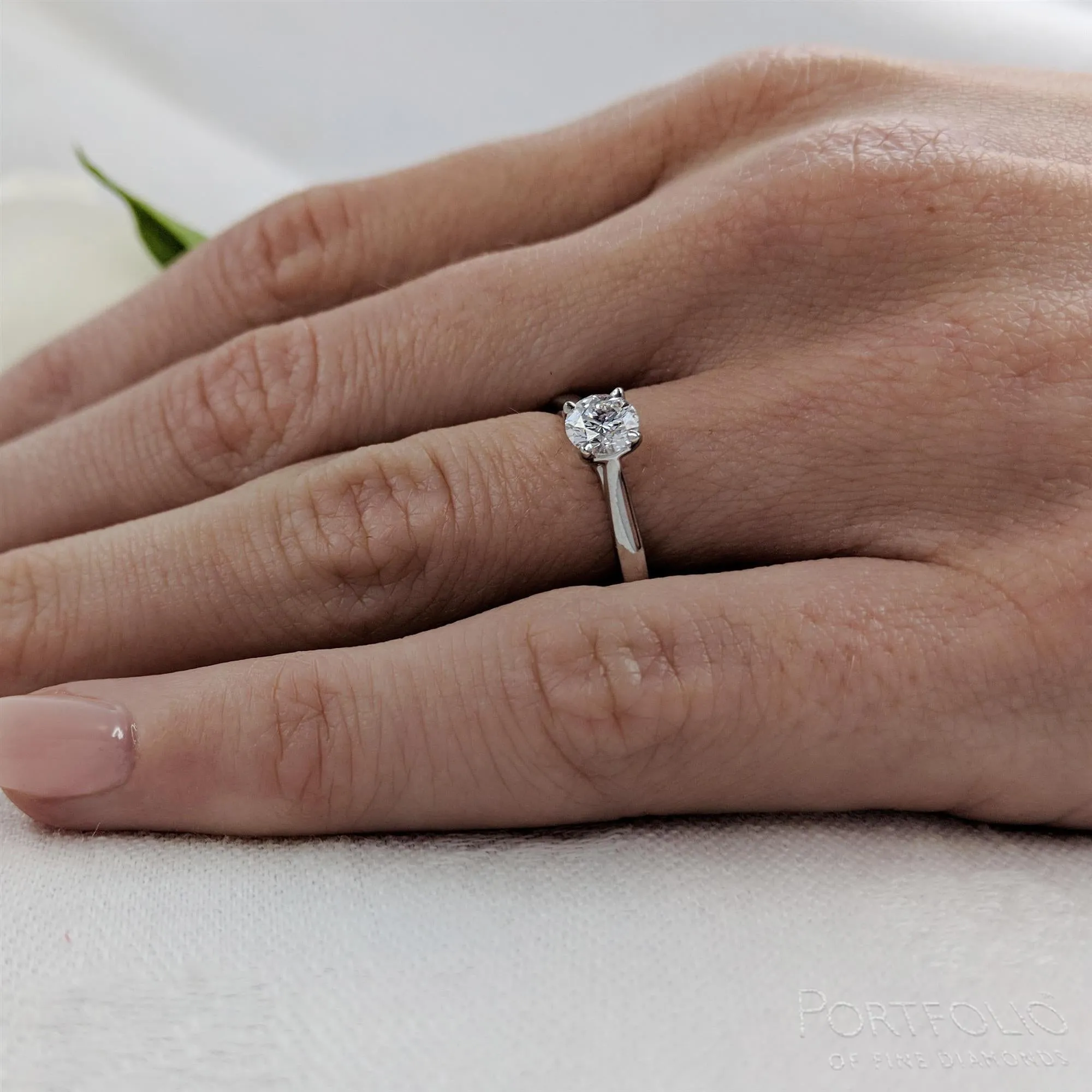 Solitaire 0.40ct G VS2 Diamond Platinum Ring