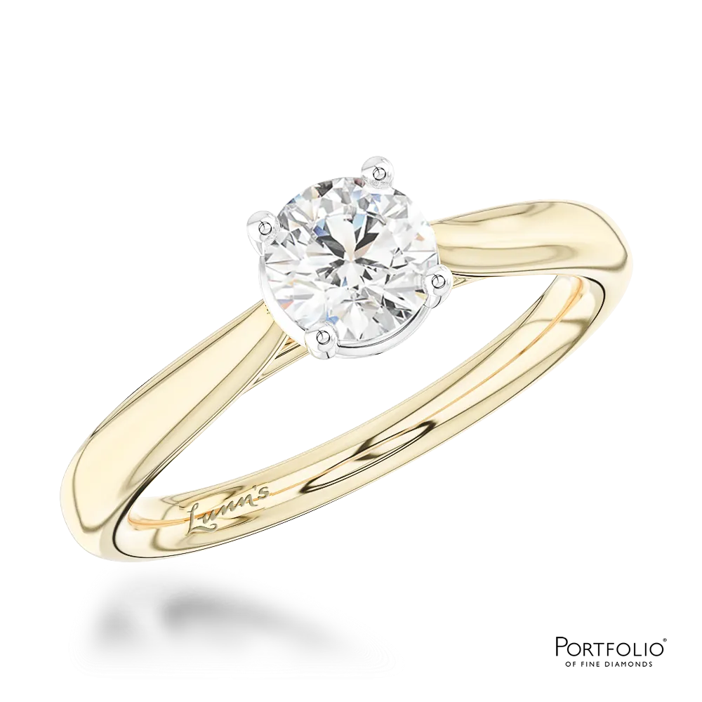 Solitaire 0.50ct F SI2 Diamond Yellow Gold/Platinum Ring