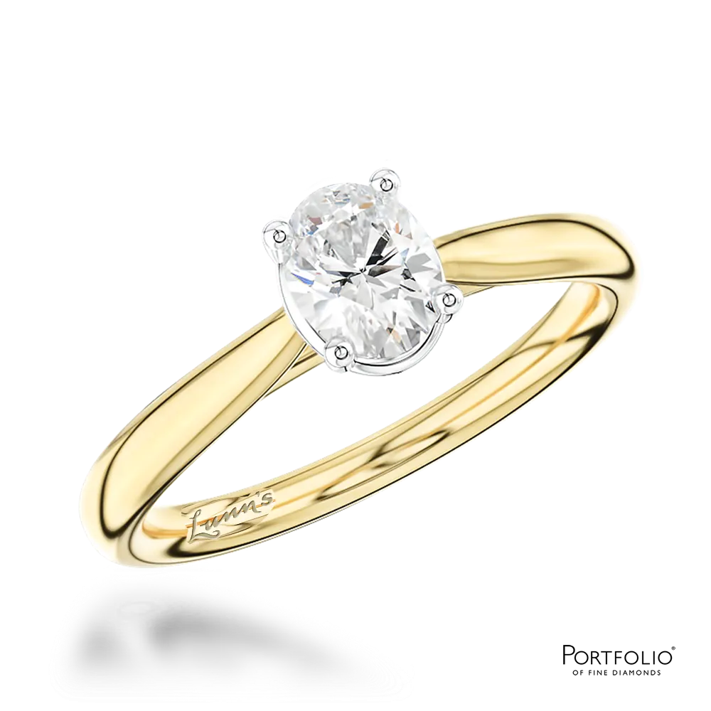 Solitaire 0.52ct E SI1 Diamond Yellow Gold/Platinum Ring