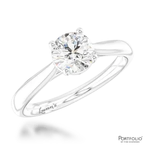 Solitaire 0.70ct F SI2 Diamond Platinum Ring