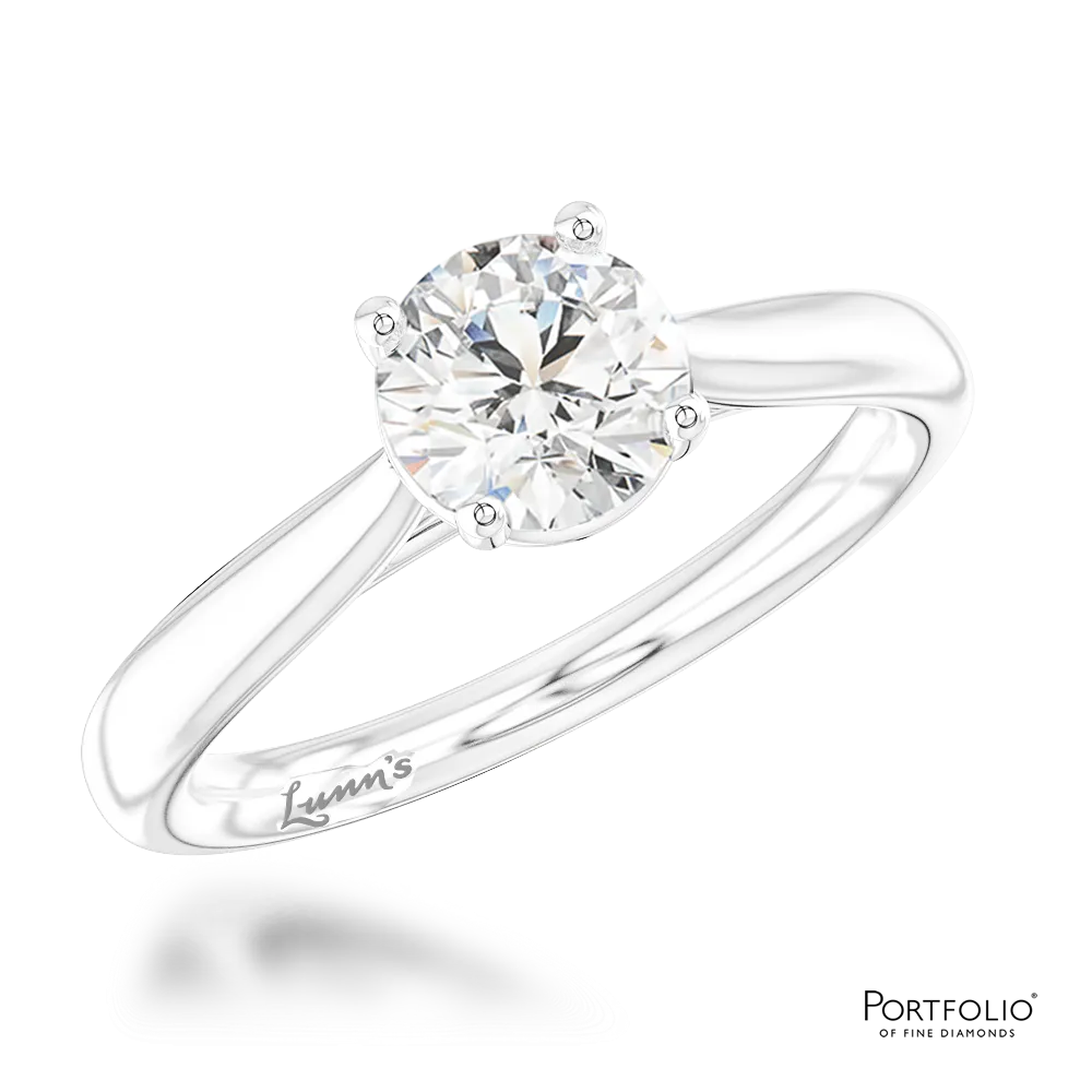 Solitaire 0.70ct F SI2 Diamond Platinum Ring