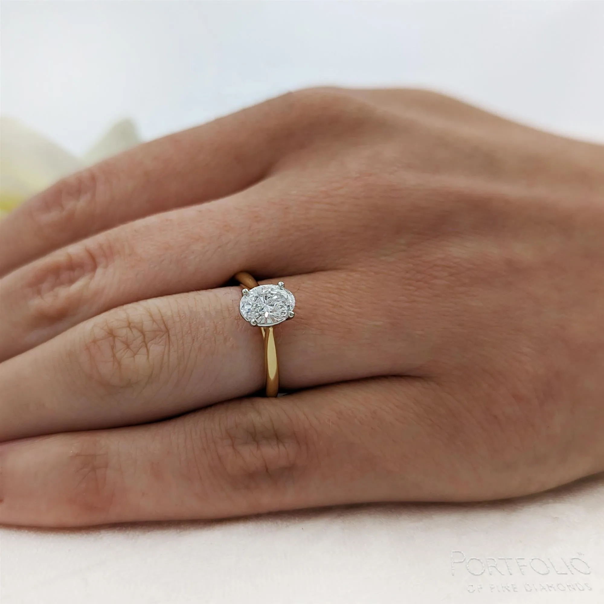 Solitaire 0.83ct F SI1 Diamond Yellow Gold/Platinum Ring