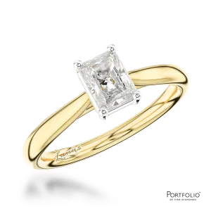 Solitaire 0.90ct F VS1 Diamond Yellow Gold/Platinum Ring
