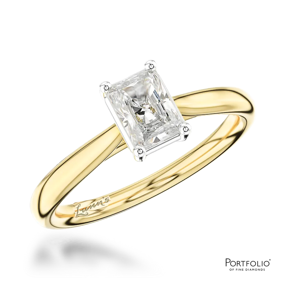 Solitaire 0.90ct F VS1 Diamond Yellow Gold/Platinum Ring