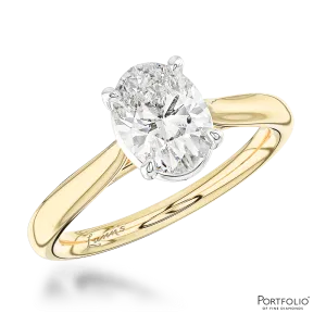 Solitaire 1.00ct D SI1 Diamond Yellow Gold/Platinum Ring