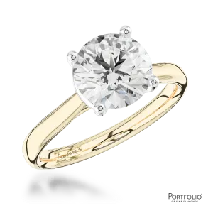 Solitaire 2.01ct G SI2 Diamond Yellow Gold/Platinum Ring