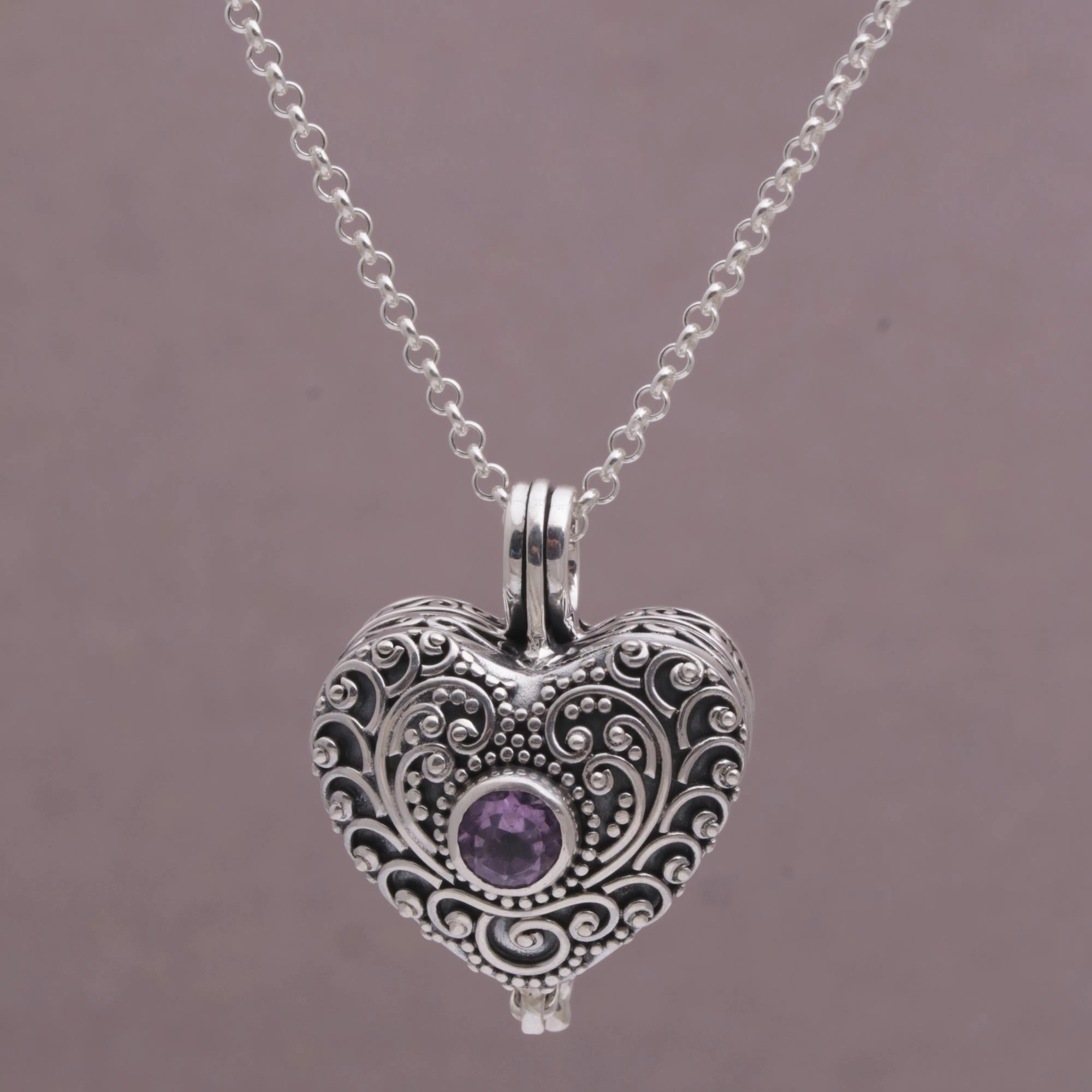 Solitary Love Sterling Silver Necklace